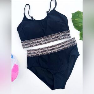 NWOT Salty Wave Cheetah 2-piece Swim